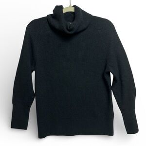 NEW Quince Women baby alpaca/wool black cowl turtleneck sweater
